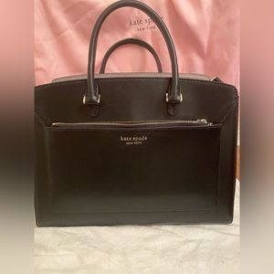 KATE SPADE Black satchel crossbody with strap. Large bag great for work.